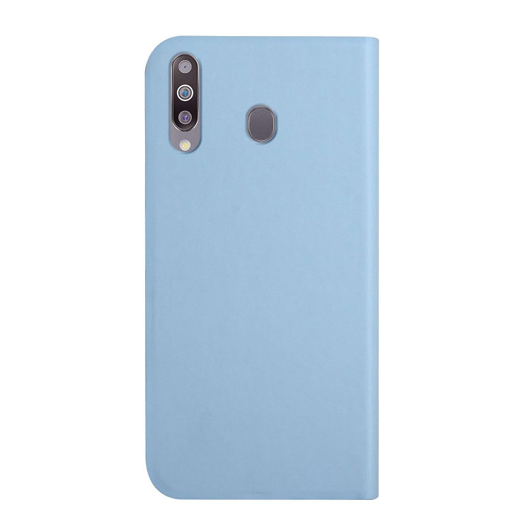 For Samsung Galaxy A20s 3-Folding Ultrathin Skin Feel Magnetic Solid Color Horizontal Flip Leather Case with Holder