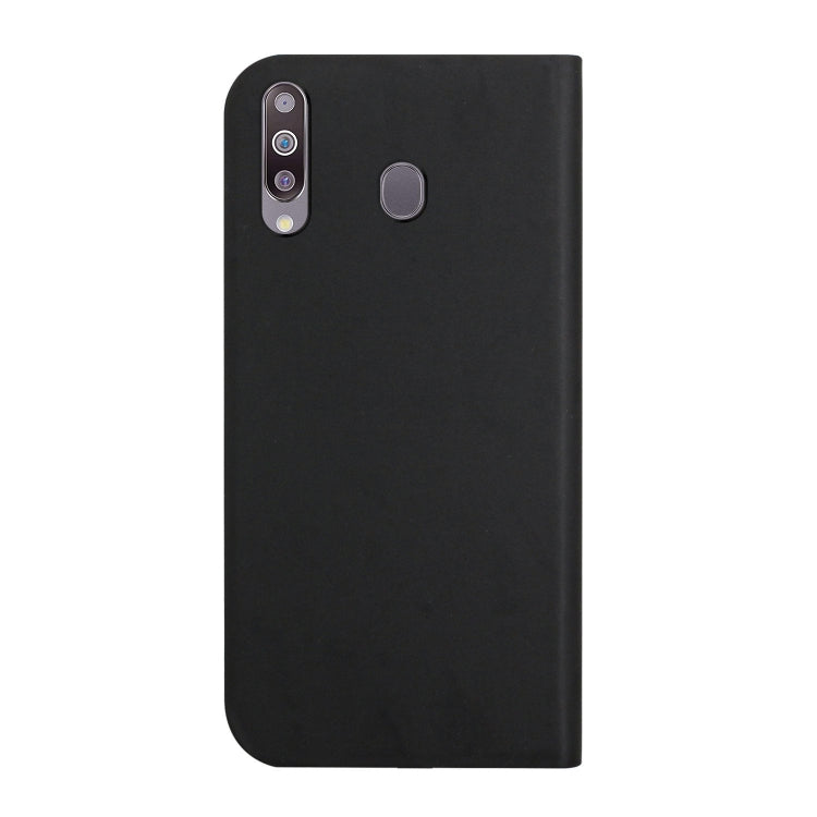 For Samsung Galaxy A20s 3-Folding Ultrathin Skin Feel Magnetic Solid Color Horizontal Flip Leather Case with Holder