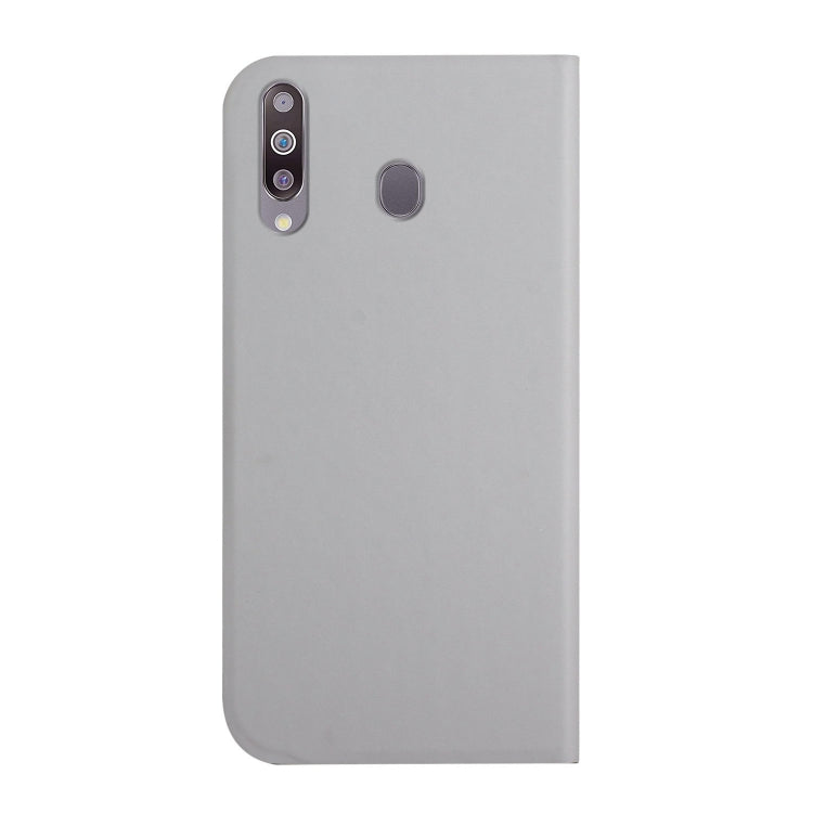 For Samsung Galaxy A20s 3-Folding Ultrathin Skin Feel Magnetic Solid Color Horizontal Flip Leather Case with Holder