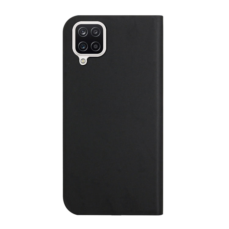 For Samsung Galaxy A22 4G 3-Folding Ultrathin Skin Feel Magnetic Solid Color Horizontal Flip Leather Case with Holder