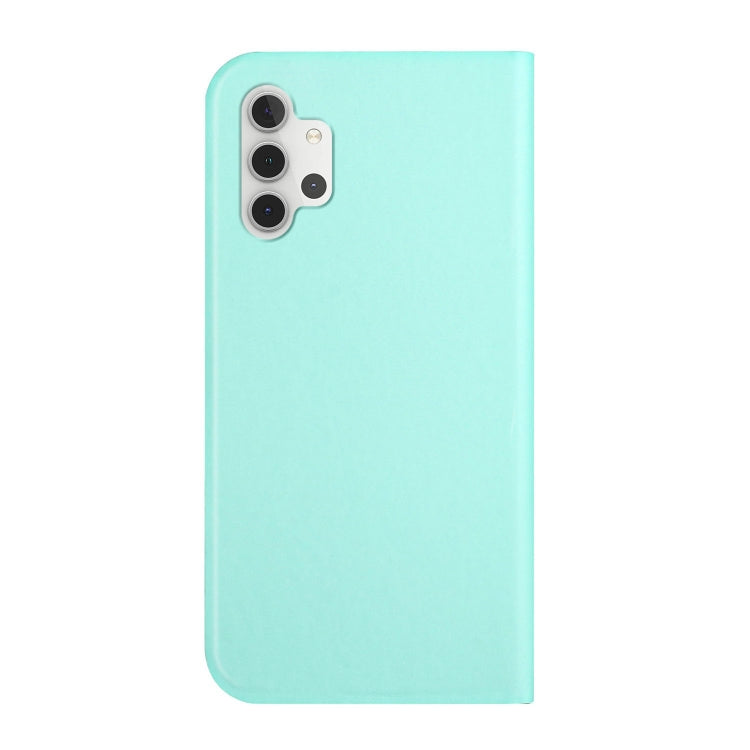 For Samsung Galaxy A32 4G 3-Folding Ultrathin Skin Feel Magnetic Solid Color Horizontal Flip Leather Case with Holder