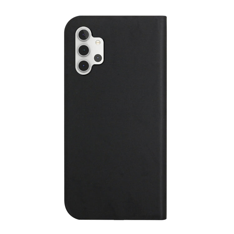 For Samsung Galaxy A32 4G 3-Folding Ultrathin Skin Feel Magnetic Solid Color Horizontal Flip Leather Case with Holder