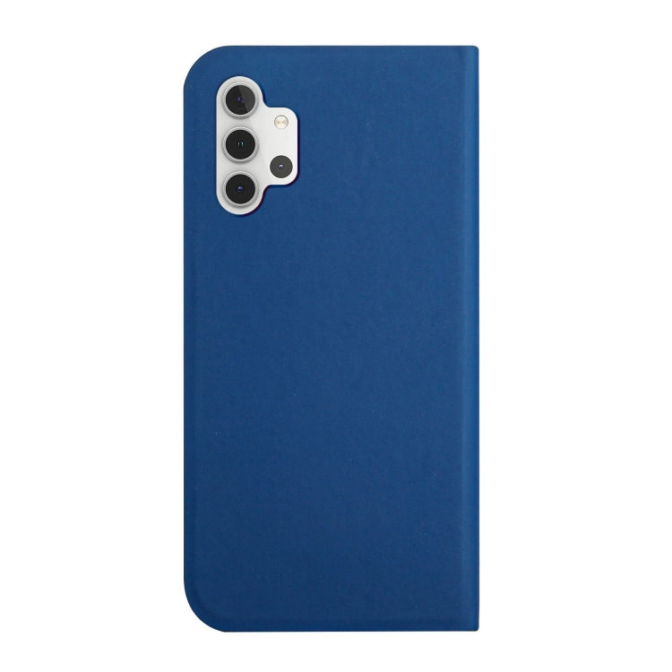 For Samsung Galaxy A32 4G 3-Folding Ultrathin Skin Feel Magnetic Solid Color Horizontal Flip Leather Case with Holder