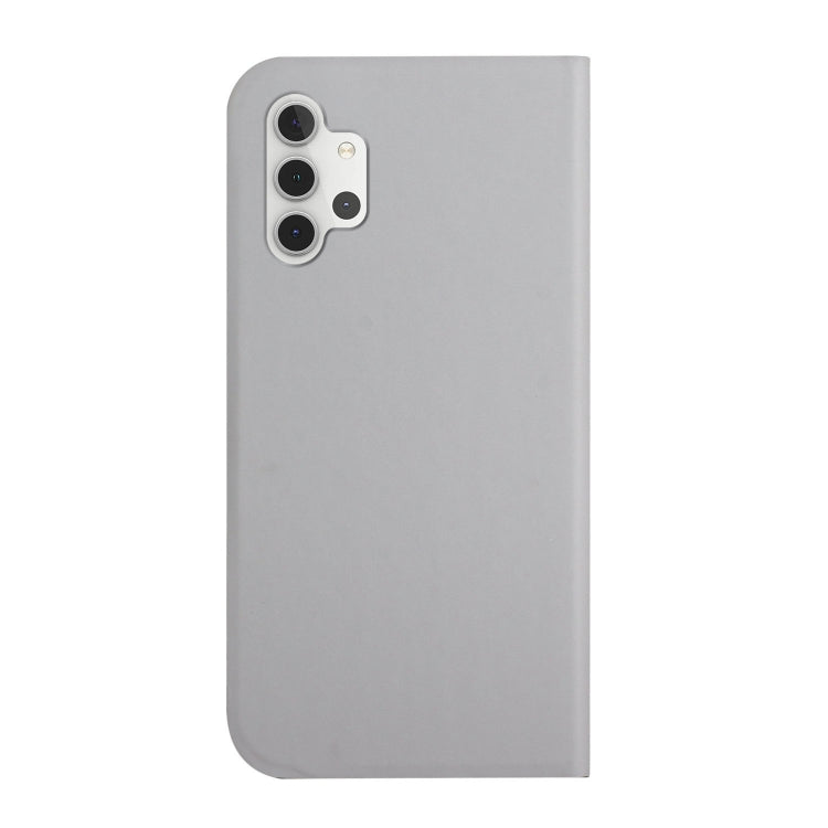For Samsung Galaxy A32 4G 3-Folding Ultrathin Skin Feel Magnetic Solid Color Horizontal Flip Leather Case with Holder