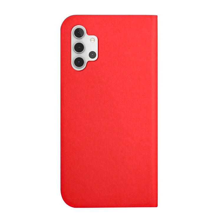 For Samsung Galaxy A32 5G 3-Folding Ultrathin Skin Feel Magnetic Solid Color Horizontal Flip Leather Case with Holder