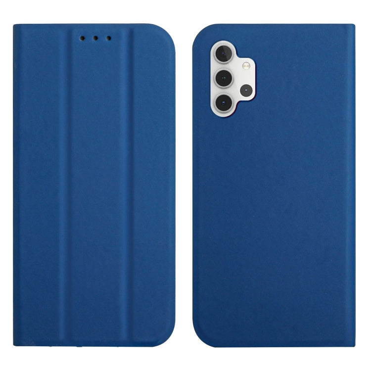 For Samsung Galaxy A32 5G 3-Folding Ultrathin Skin Feel Magnetic Solid Color Horizontal Flip Leather Case with Holder
