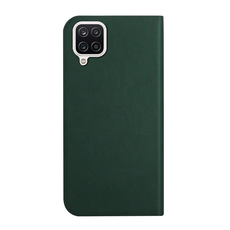 For Samsung Galaxy A42 5G 3-Folding Ultrathin Skin Feel Magnetic Solid Color Horizontal Flip Leather Case with Holder