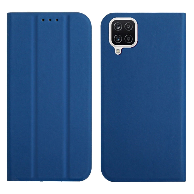 For Samsung Galaxy A42 5G 3-Folding Ultrathin Skin Feel Magnetic Solid Color Horizontal Flip Leather Case with Holder