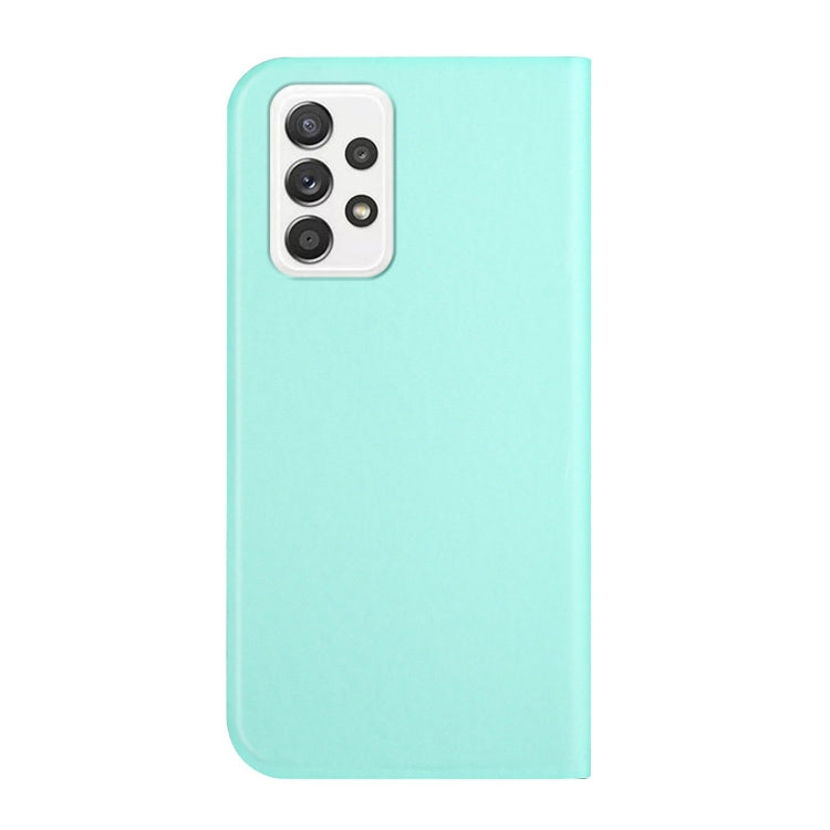 For Samsung Galaxy A52 5G 3-Folding Ultrathin Skin Feel Magnetic Solid Color Horizontal Flip Leather Case with Holder