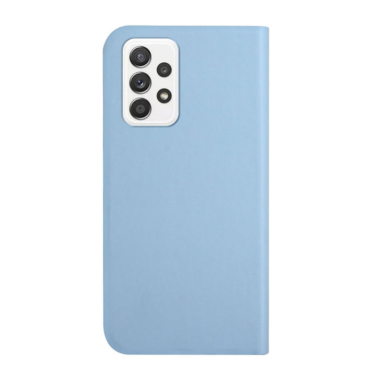 For Samsung Galaxy A52 5G 3-Folding Ultrathin Skin Feel Magnetic Solid Color Horizontal Flip Leather Case with Holder