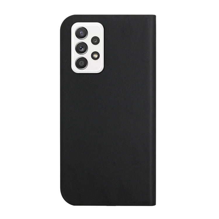 For Samsung Galaxy A52 5G 3-Folding Ultrathin Skin Feel Magnetic Solid Color Horizontal Flip Leather Case with Holder