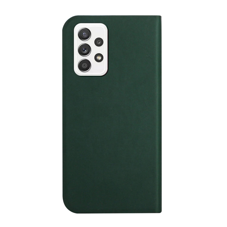 For Samsung Galaxy A52 5G 3-Folding Ultrathin Skin Feel Magnetic Solid Color Horizontal Flip Leather Case with Holder