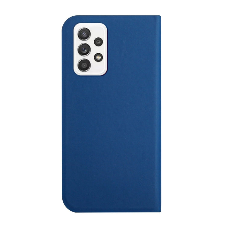For Samsung Galaxy A52 5G 3-Folding Ultrathin Skin Feel Magnetic Solid Color Horizontal Flip Leather Case with Holder