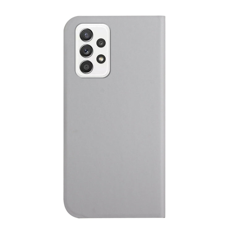 For Samsung Galaxy A52 5G 3-Folding Ultrathin Skin Feel Magnetic Solid Color Horizontal Flip Leather Case with Holder