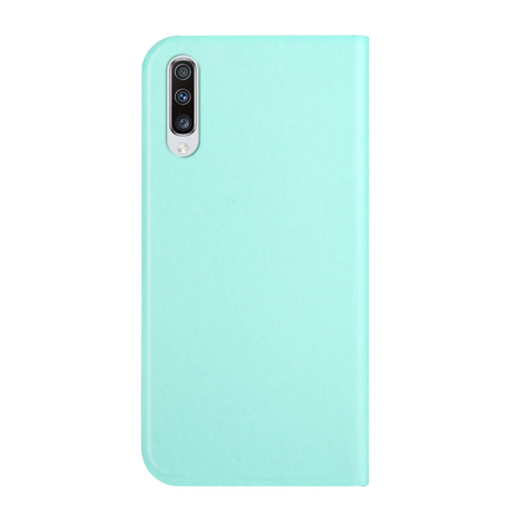 For Samsung Galaxy A70 3-Folding Ultrathin Skin Feel Magnetic Solid Color Horizontal Flip Leather Case with Holder