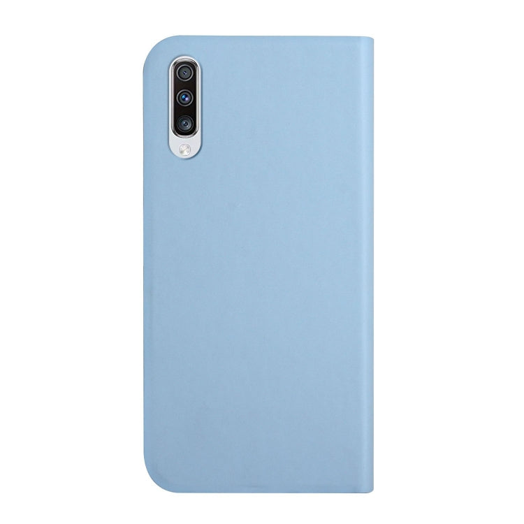 For Samsung Galaxy A70 3-Folding Ultrathin Skin Feel Magnetic Solid Color Horizontal Flip Leather Case with Holder