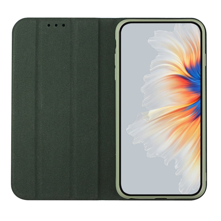 For Samsung Galaxy A70 3-Folding Ultrathin Skin Feel Magnetic Solid Color Horizontal Flip Leather Case with Holder