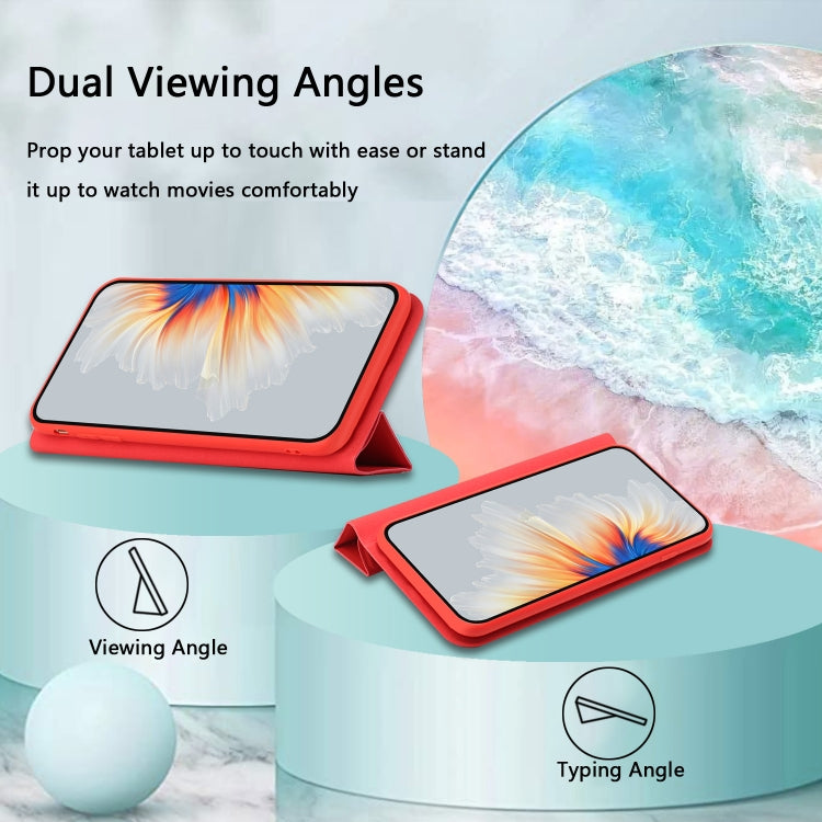 For Samsung Galaxy A70 3-Folding Ultrathin Skin Feel Magnetic Solid Color Horizontal Flip Leather Case with Holder