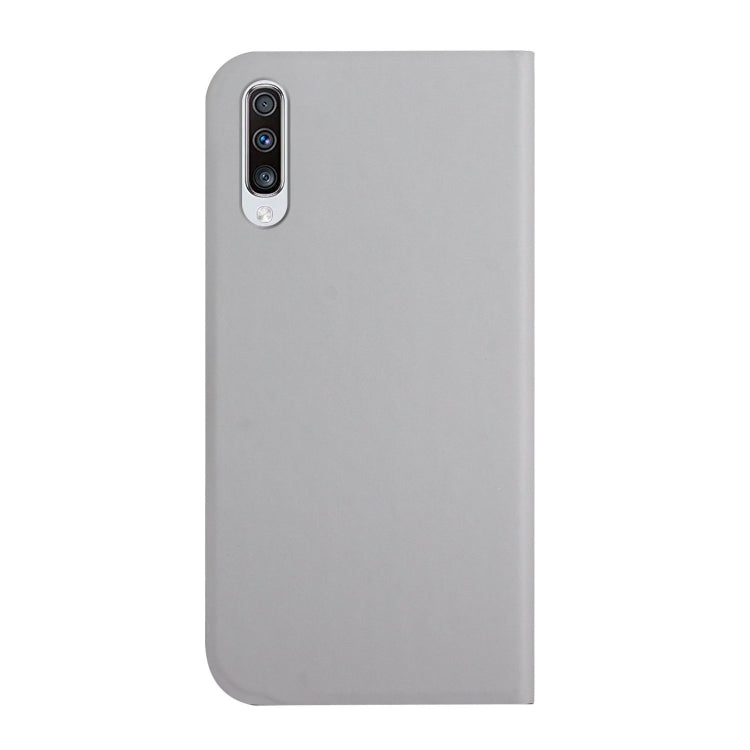 For Samsung Galaxy A70 3-Folding Ultrathin Skin Feel Magnetic Solid Color Horizontal Flip Leather Case with Holder