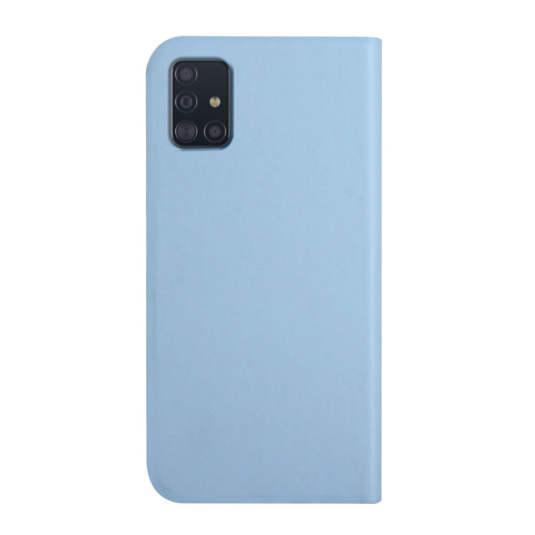 For Samsung Galaxy A71 4G 3-Folding Ultrathin Skin Feel Magnetic Solid Color Horizontal Flip Leather Case with Holder
