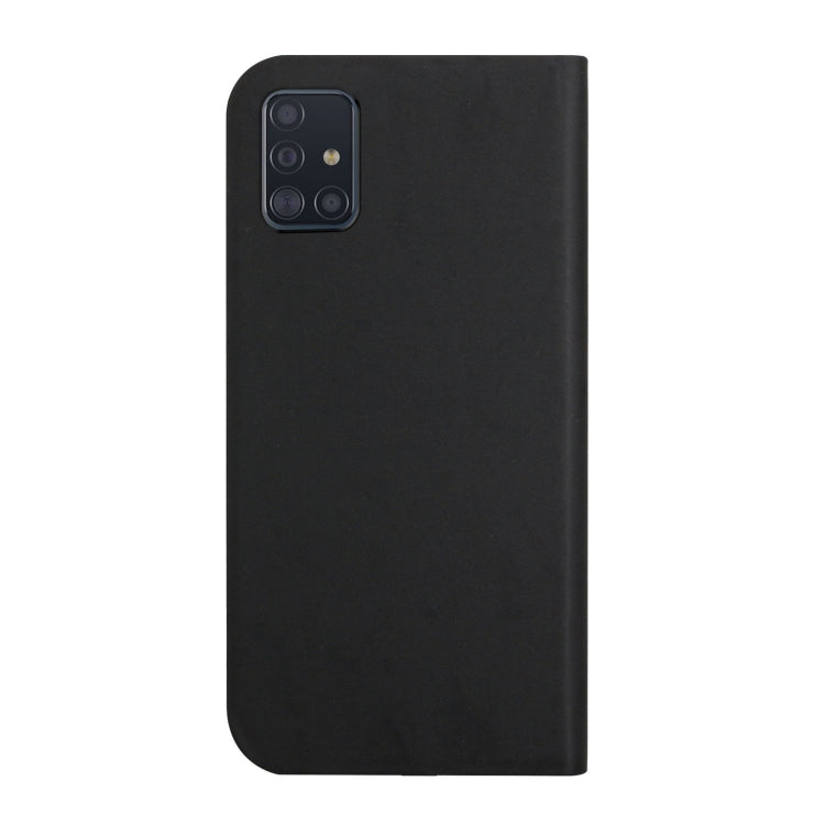 For Samsung Galaxy A71 4G 3-Folding Ultrathin Skin Feel Magnetic Solid Color Horizontal Flip Leather Case with Holder