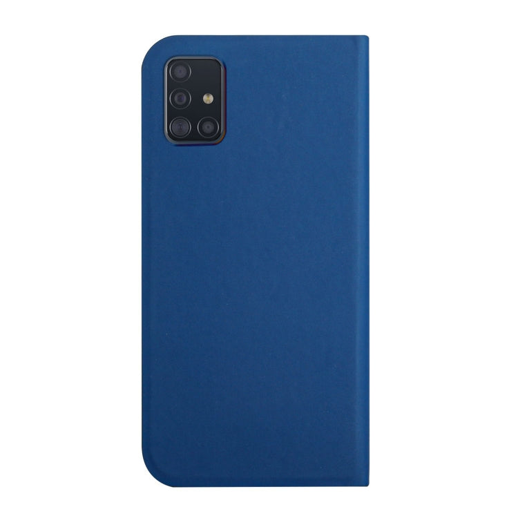 For Samsung Galaxy A71 4G 3-Folding Ultrathin Skin Feel Magnetic Solid Color Horizontal Flip Leather Case with Holder
