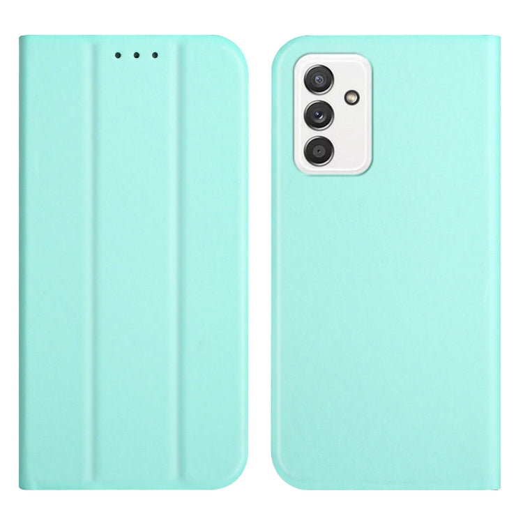 For Samsung Galaxy A82 5G 3-Folding Ultrathin Skin Feel Magnetic Solid Color Horizontal Flip Leather Case with Holder