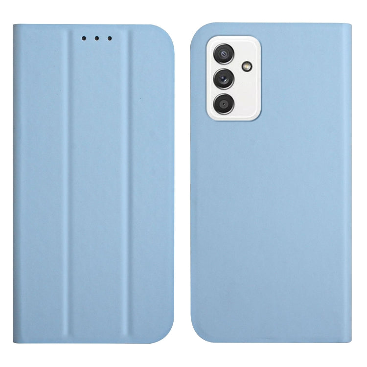 For Samsung Galaxy A82 5G 3-Folding Ultrathin Skin Feel Magnetic Solid Color Horizontal Flip Leather Case with Holder
