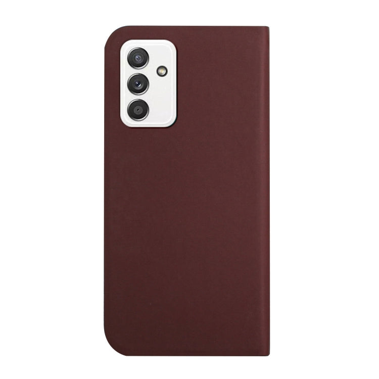 For Samsung Galaxy A82 5G 3-Folding Ultrathin Skin Feel Magnetic Solid Color Horizontal Flip Leather Case with Holder