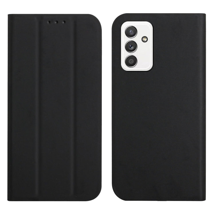 For Samsung Galaxy A82 5G 3-Folding Ultrathin Skin Feel Magnetic Solid Color Horizontal Flip Leather Case with Holder