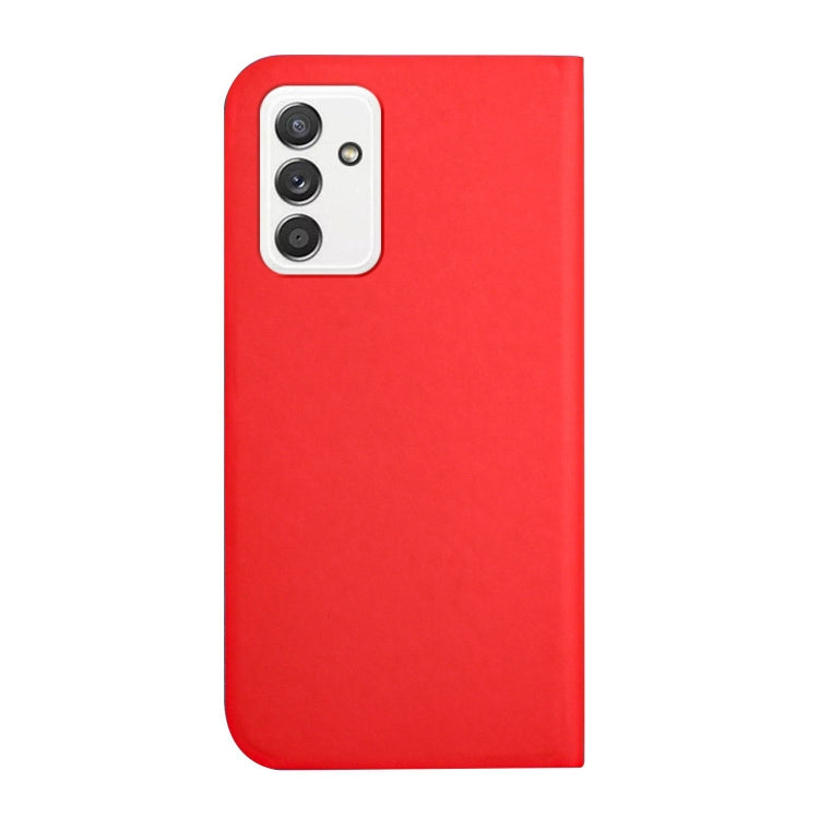 For Samsung Galaxy A82 5G 3-Folding Ultrathin Skin Feel Magnetic Solid Color Horizontal Flip Leather Case with Holder