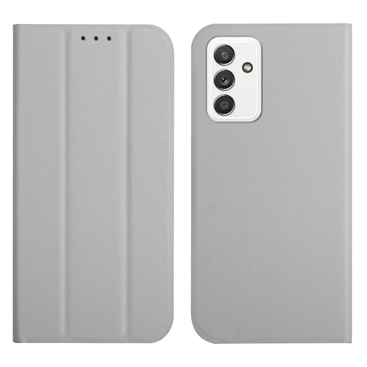 For Samsung Galaxy A82 5G 3-Folding Ultrathin Skin Feel Magnetic Solid Color Horizontal Flip Leather Case with Holder