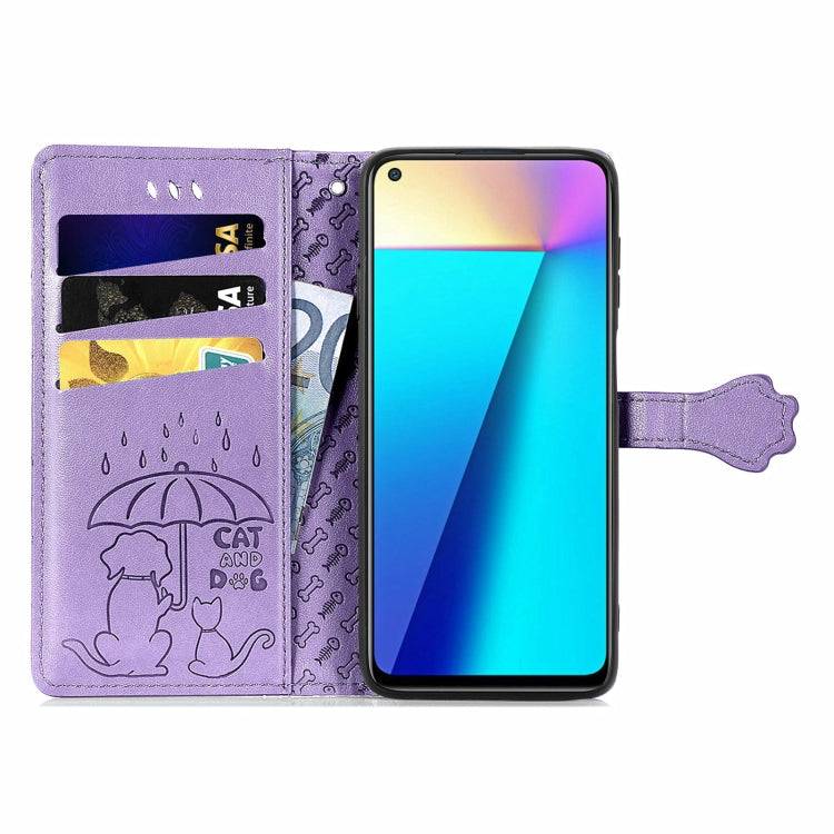 For Infinix Note 7 Lovely Cat and Dog Embossing Pattern Horizontal Flip Leather Case , with Holder & Card Slots & Wallet & Cartoon Clasp & Lanyard
