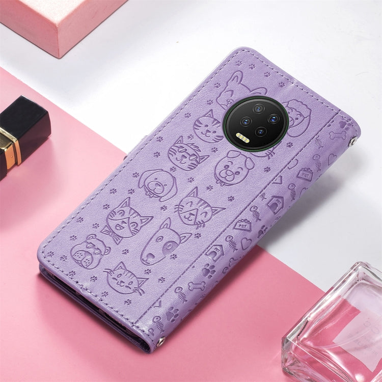 For Infinix Note 7 Lovely Cat and Dog Embossing Pattern Horizontal Flip Leather Case , with Holder & Card Slots & Wallet & Cartoon Clasp & Lanyard