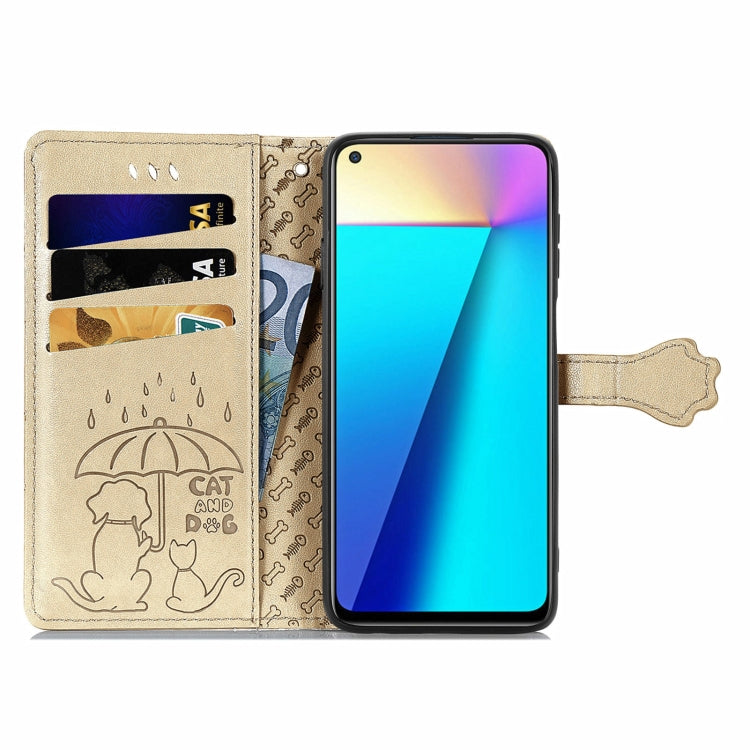 For Infinix Note 7 Lovely Cat and Dog Embossing Pattern Horizontal Flip Leather Case , with Holder & Card Slots & Wallet & Cartoon Clasp & Lanyard