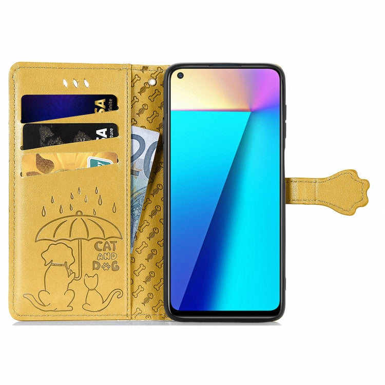 For Infinix Note 7 Lovely Cat and Dog Embossing Pattern Horizontal Flip Leather Case , with Holder & Card Slots & Wallet & Cartoon Clasp & Lanyard