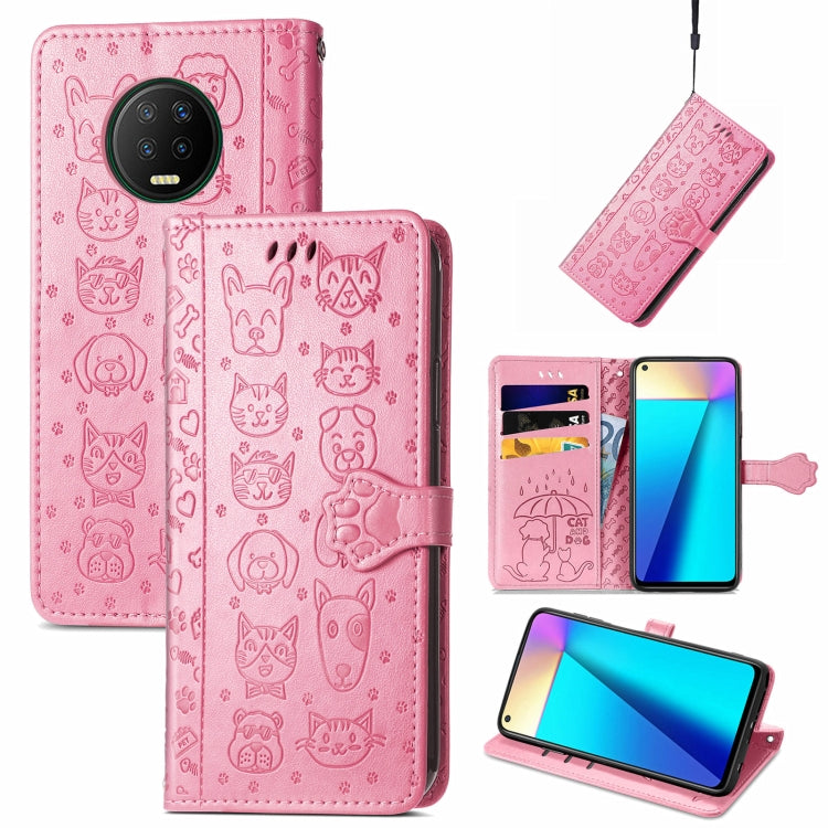 For Infinix Note 7 Lovely Cat and Dog Embossing Pattern Horizontal Flip Leather Case , with Holder & Card Slots & Wallet & Cartoon Clasp & Lanyard