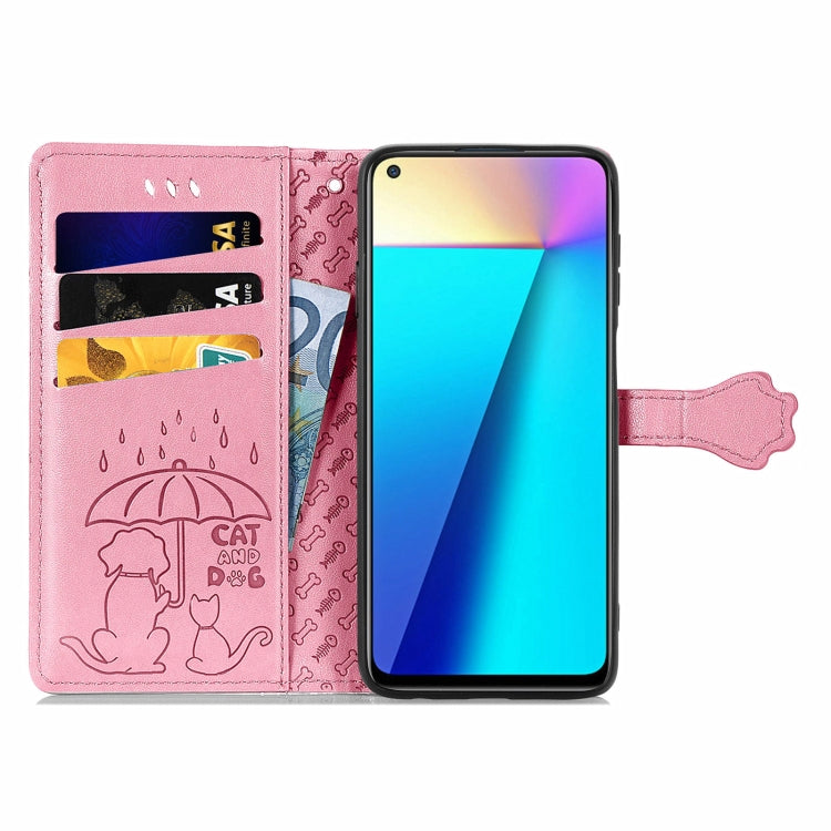 For Infinix Note 7 Lovely Cat and Dog Embossing Pattern Horizontal Flip Leather Case , with Holder & Card Slots & Wallet & Cartoon Clasp & Lanyard