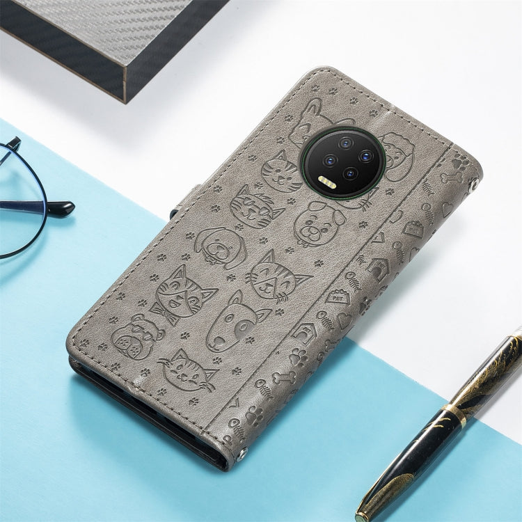 For Infinix Note 7 Lovely Cat and Dog Embossing Pattern Horizontal Flip Leather Case , with Holder & Card Slots & Wallet & Cartoon Clasp & Lanyard