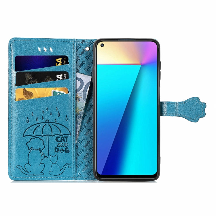 For Infinix Note 7 Lovely Cat and Dog Embossing Pattern Horizontal Flip Leather Case , with Holder & Card Slots & Wallet & Cartoon Clasp & Lanyard