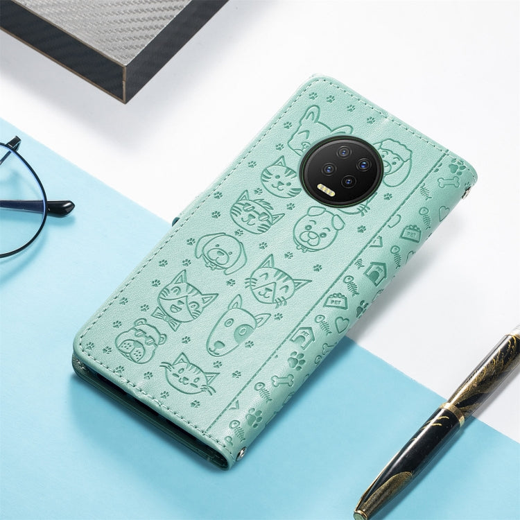 For Infinix Note 7 Lovely Cat and Dog Embossing Pattern Horizontal Flip Leather Case , with Holder & Card Slots & Wallet & Cartoon Clasp & Lanyard