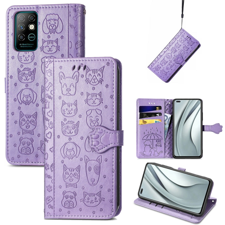 For Infinix Note 8 Lovely Cat and Dog Embossing Pattern Horizontal Flip Leather Case , with Holder & Card Slots & Wallet & Cartoon Clasp & Lanyard