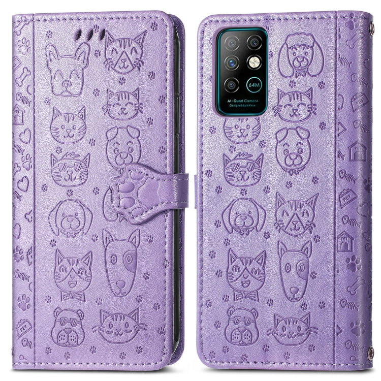 For Infinix Note 8 Lovely Cat and Dog Embossing Pattern Horizontal Flip Leather Case , with Holder & Card Slots & Wallet & Cartoon Clasp & Lanyard
