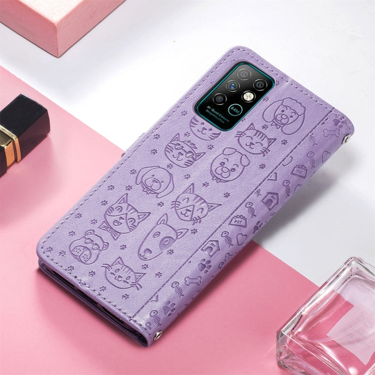 For Infinix Note 8 Lovely Cat and Dog Embossing Pattern Horizontal Flip Leather Case , with Holder & Card Slots & Wallet & Cartoon Clasp & Lanyard