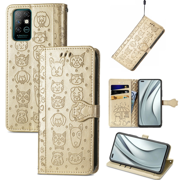 For Infinix Note 8 Lovely Cat and Dog Embossing Pattern Horizontal Flip Leather Case , with Holder & Card Slots & Wallet & Cartoon Clasp & Lanyard