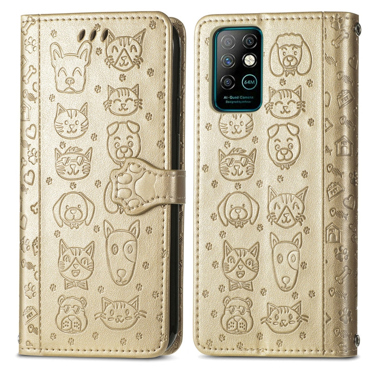 For Infinix Note 8 Lovely Cat and Dog Embossing Pattern Horizontal Flip Leather Case , with Holder & Card Slots & Wallet & Cartoon Clasp & Lanyard