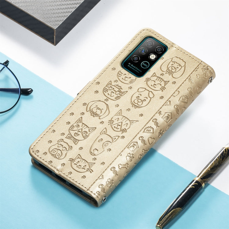 For Infinix Note 8 Lovely Cat and Dog Embossing Pattern Horizontal Flip Leather Case , with Holder & Card Slots & Wallet & Cartoon Clasp & Lanyard