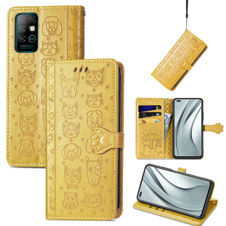 For Infinix Note 8 Lovely Cat and Dog Embossing Pattern Horizontal Flip Leather Case , with Holder & Card Slots & Wallet & Cartoon Clasp & Lanyard