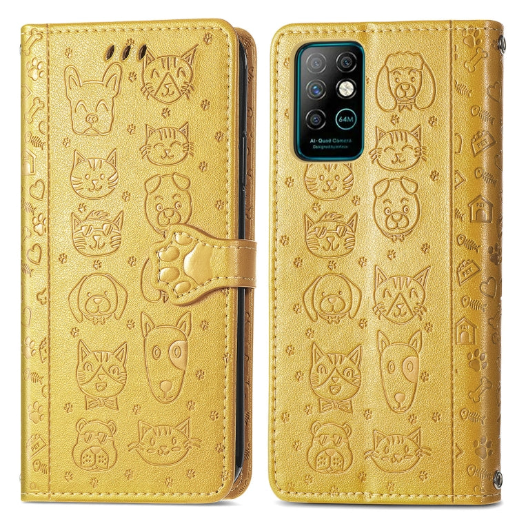 For Infinix Note 8 Lovely Cat and Dog Embossing Pattern Horizontal Flip Leather Case , with Holder & Card Slots & Wallet & Cartoon Clasp & Lanyard