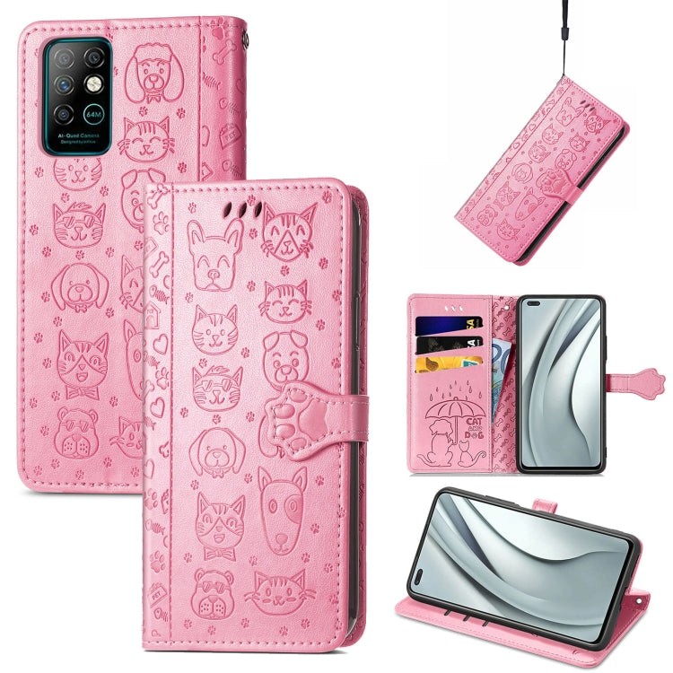 For Infinix Note 8 Lovely Cat and Dog Embossing Pattern Horizontal Flip Leather Case , with Holder & Card Slots & Wallet & Cartoon Clasp & Lanyard